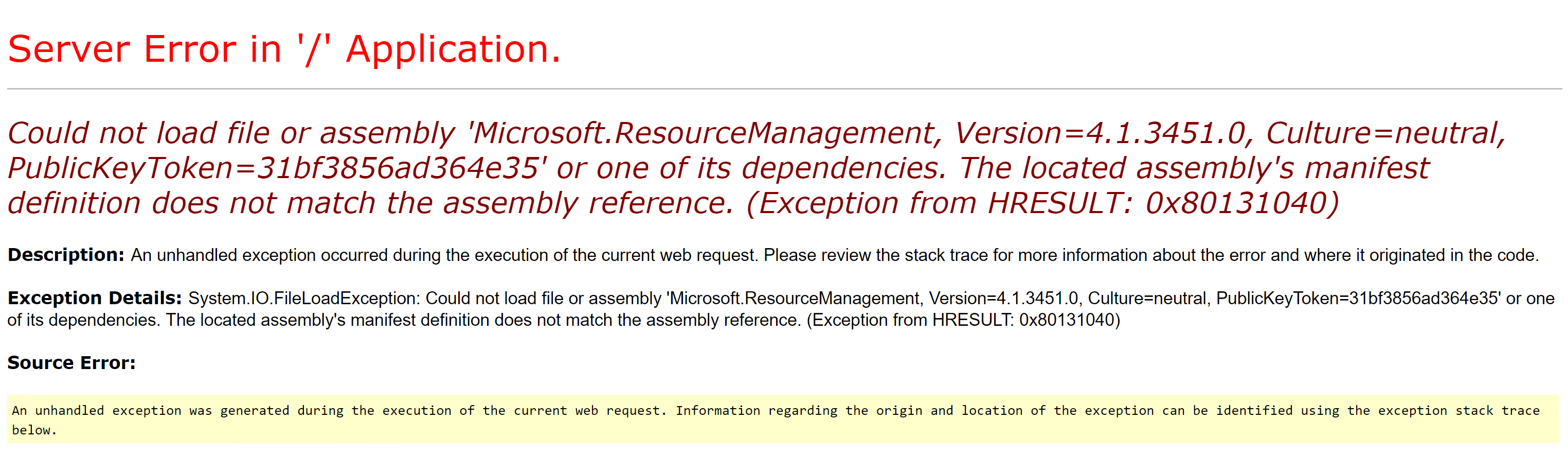 查找Microsoft.ResourceManagement dll.png时出错