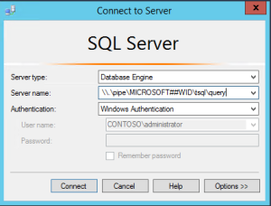 SSMS connect dialog