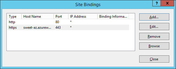 SSL site bindings